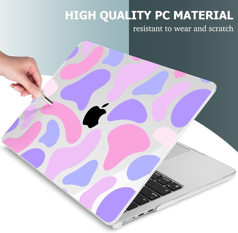 Mektron Designed for 2025/2024/2023 MacBook Air 15 INCH M4 A3241 /M3 A3114 /M2 A2941 Case, Printed Plastic Hard Shell Cover with 15.3" Liquid Retina Display Touch ID, Colorful Cow Leopard - Image 4